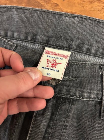 00s True Religion Ricky Super T Black Bootcut Jeans (40 x 34)