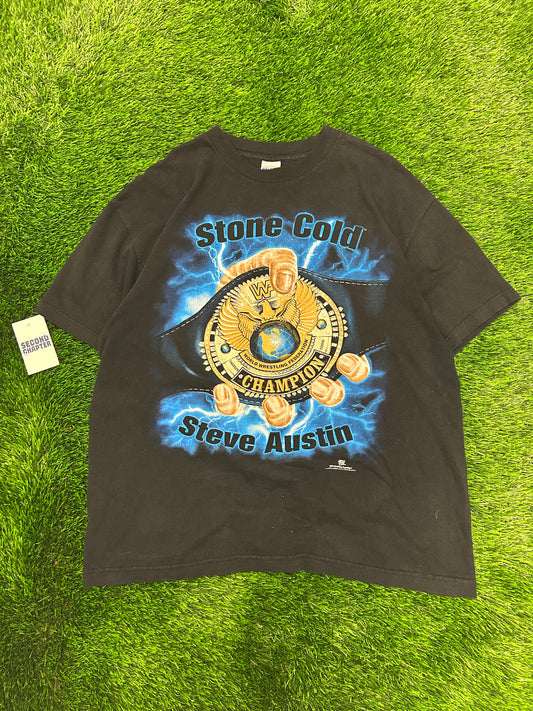 1998 WWE Stone Cold Steve Austin Championship Belt Vintage Wrestling Grail Tee (XL)