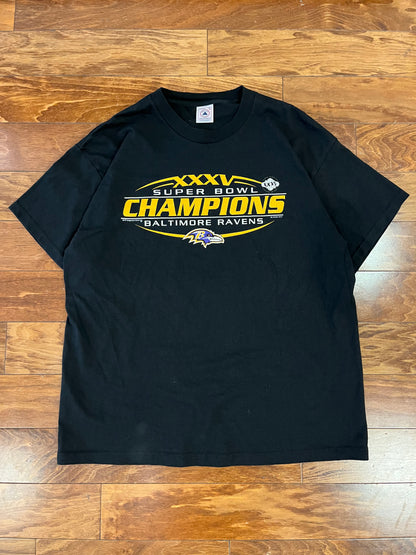 2001 Baltimore Ravens Super Bowl Tee (XL)