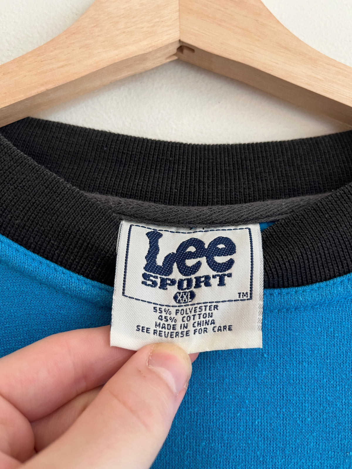 90s Carolina Panthers Lee Embroidered Blue Crewneck (XXL)