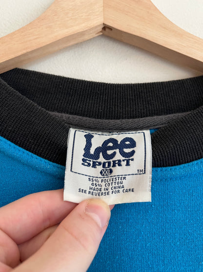 90s Carolina Panthers Lee Embroidered Blue Crewneck (XXL)