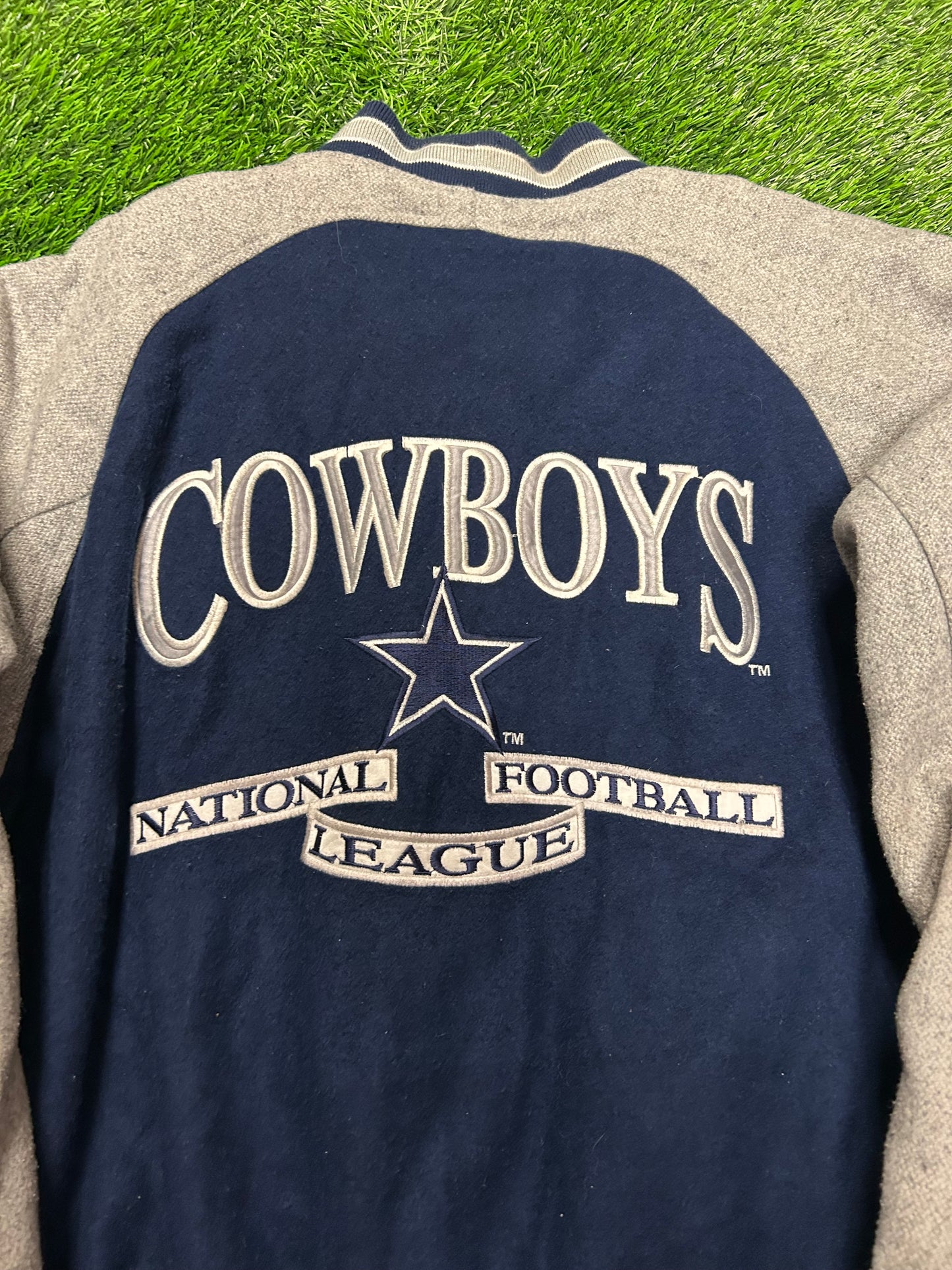 90s Dallas Cowboys Logo Athletic Two Tone Varsity Jacket (XL)