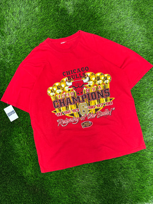 1998 Chicago Bulls NBA Finals 6x Champions Vintage Tee (XXL)