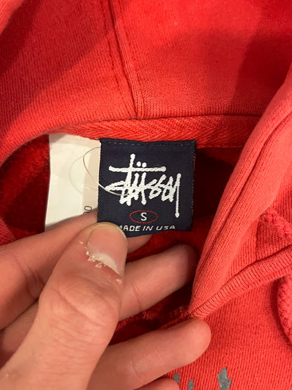 90s Stussy Skate Hip Hop Faded Red Hoodie (S)