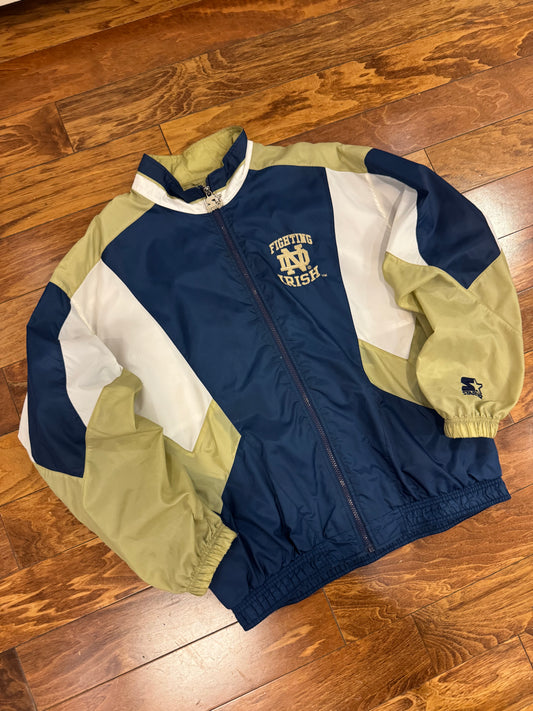 90s University of Notre Dame Starter Embroidered Windbreaker (L)