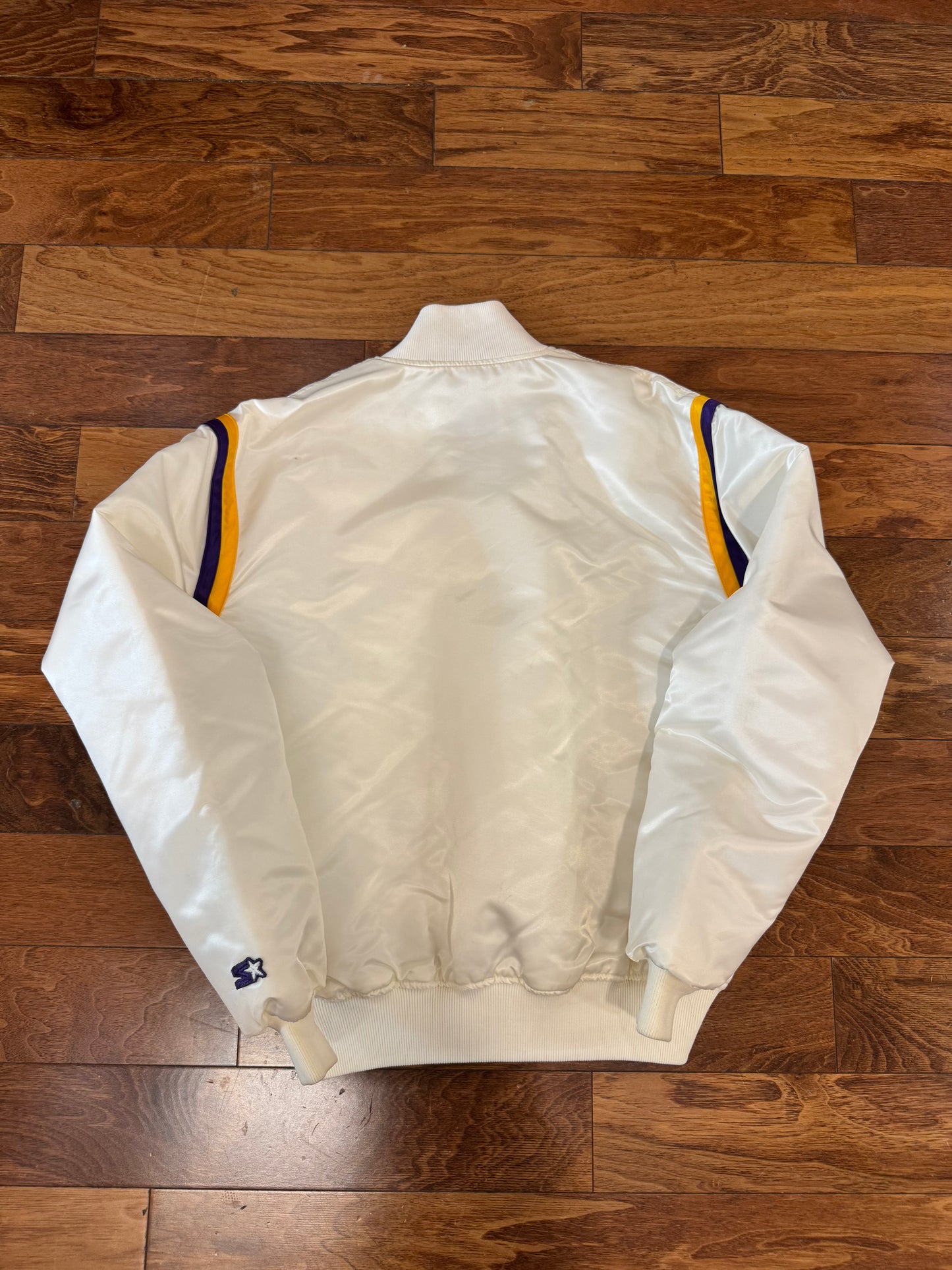 80s Los Angeles Lakers White Starter Satin Jacket (L)