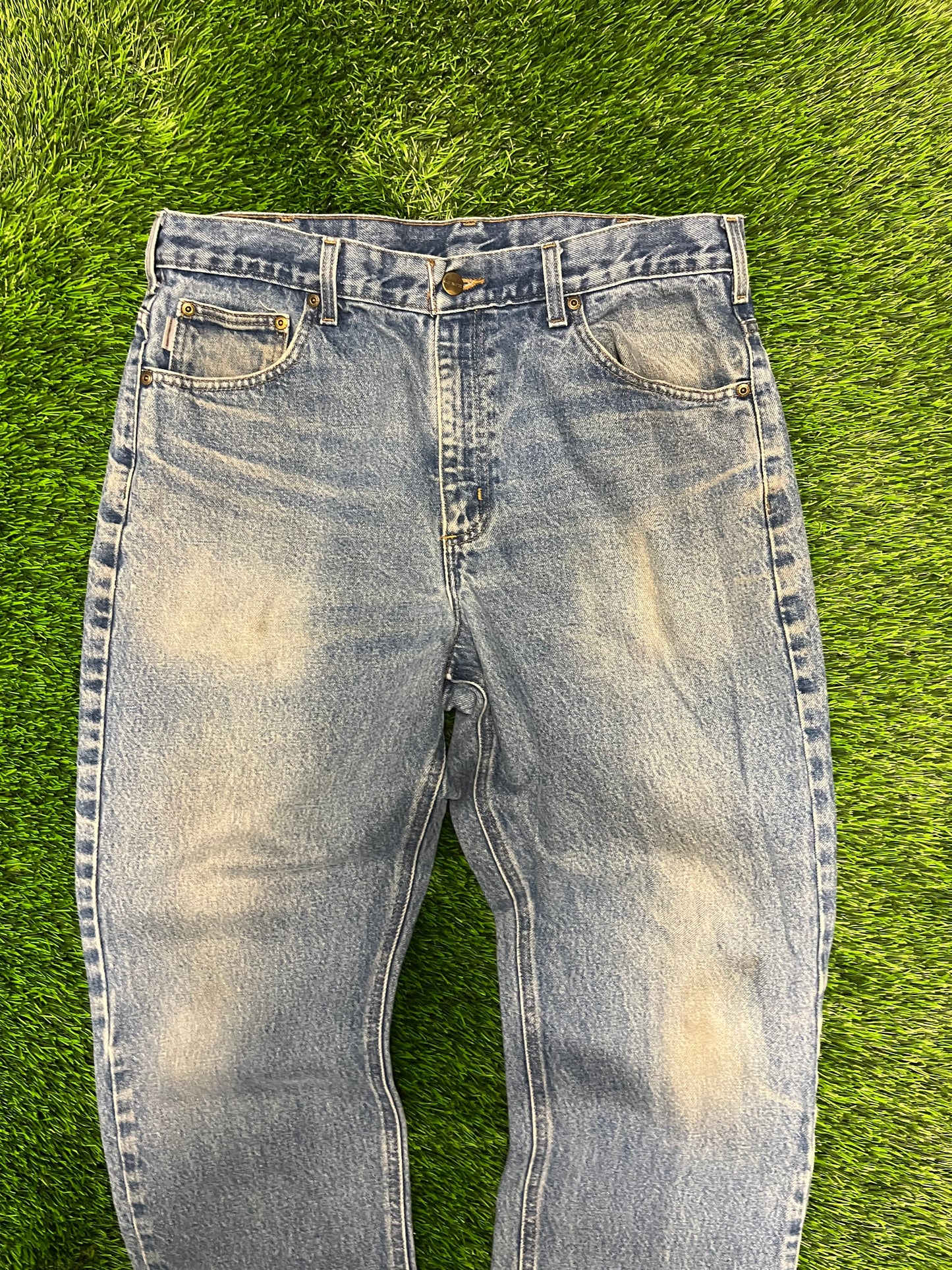 Carhartt Faded Mud Wash Blue Jeans (36 x 30)