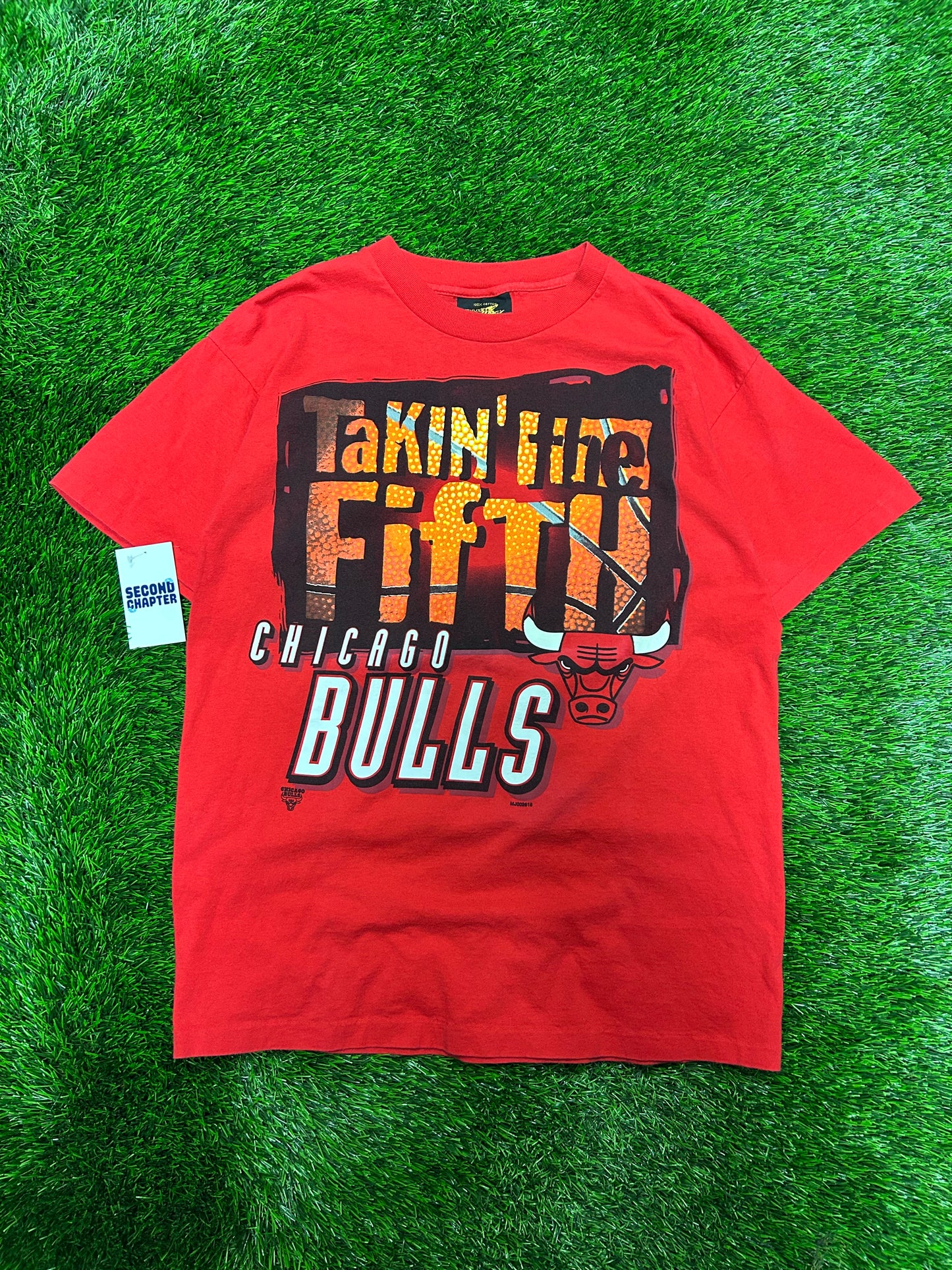 90s Chicago Bulls "Takin' The Fifth" Championship Vintage NBA Tee (L)