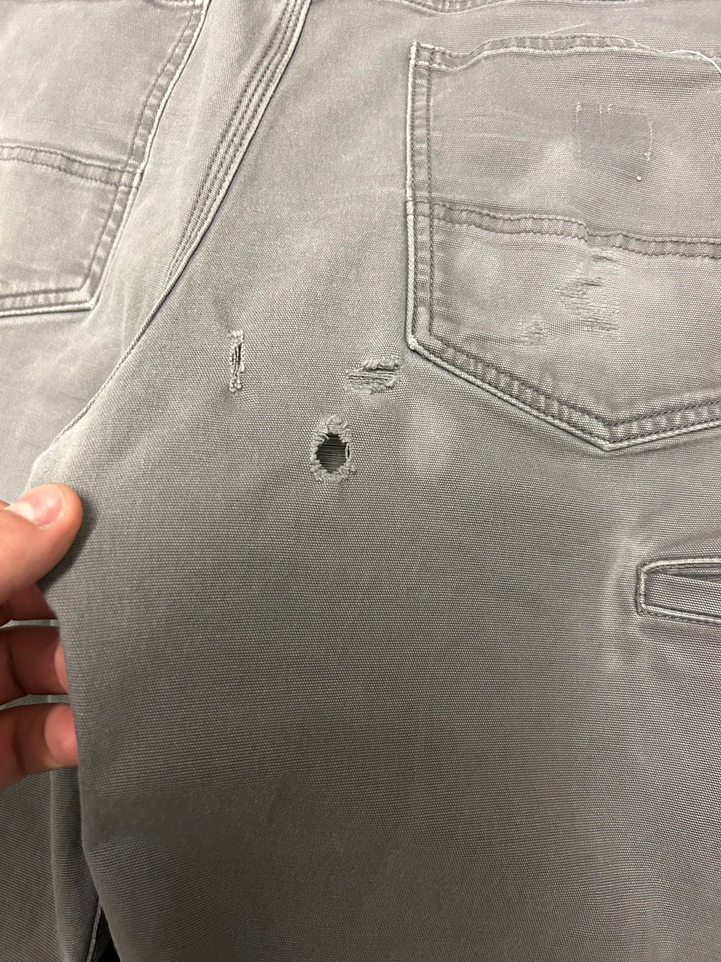 Carhartt Grey Removed Logo Workwear Pants (36 x 32)