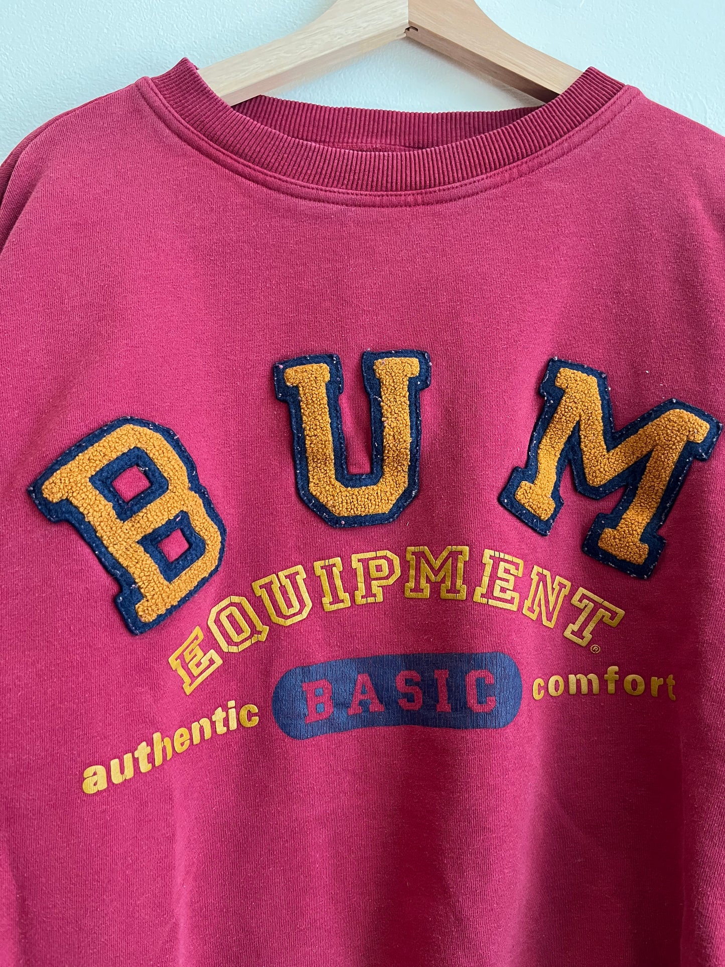 90s BUM Equipment Stained Cropped Crewneck (M)