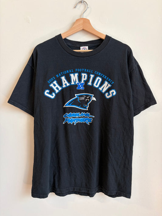 2003 Carolina Panthers Conference Champions Black Tee (L)