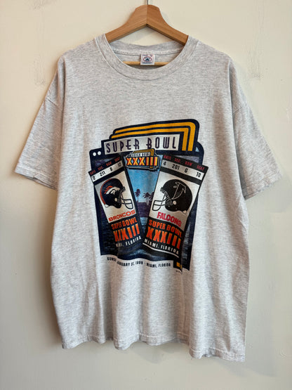 1999 Broncos v Falcons Super Bowl Ticket Tee (XL)