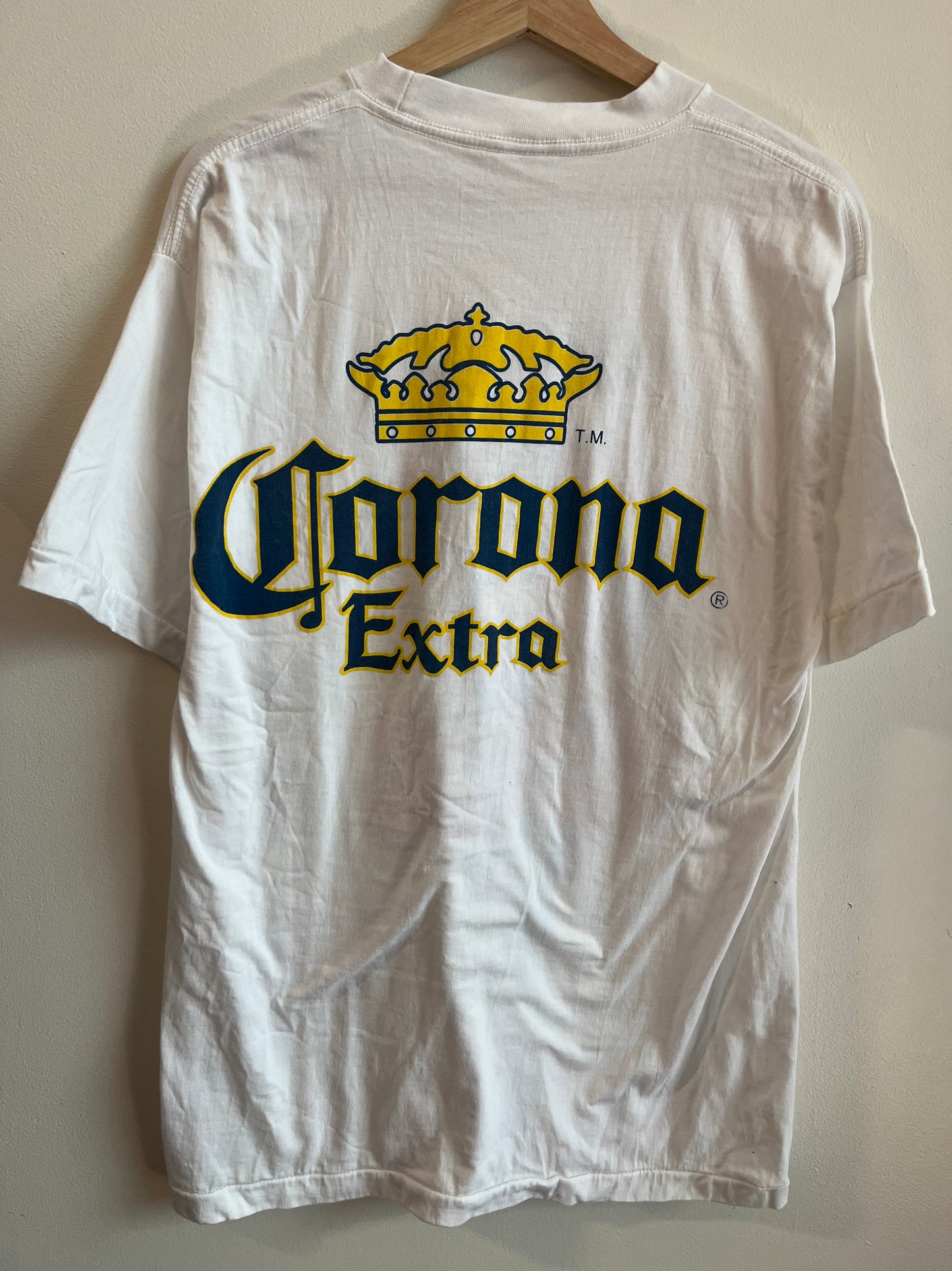 90s Corona Alcohol Beer Cinco de Mayo Parrot Promo Tee (L)