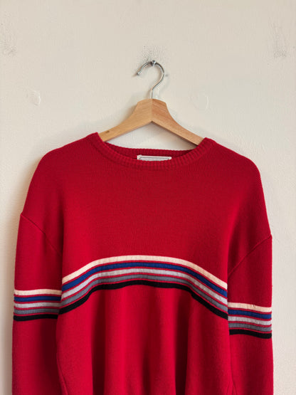 80s Beaver Creek Wool Striped Essential Sweater (S)