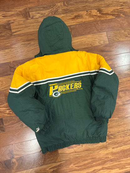 90s Green Bay Packers Puma Puffer Jacket (Youth XL)
