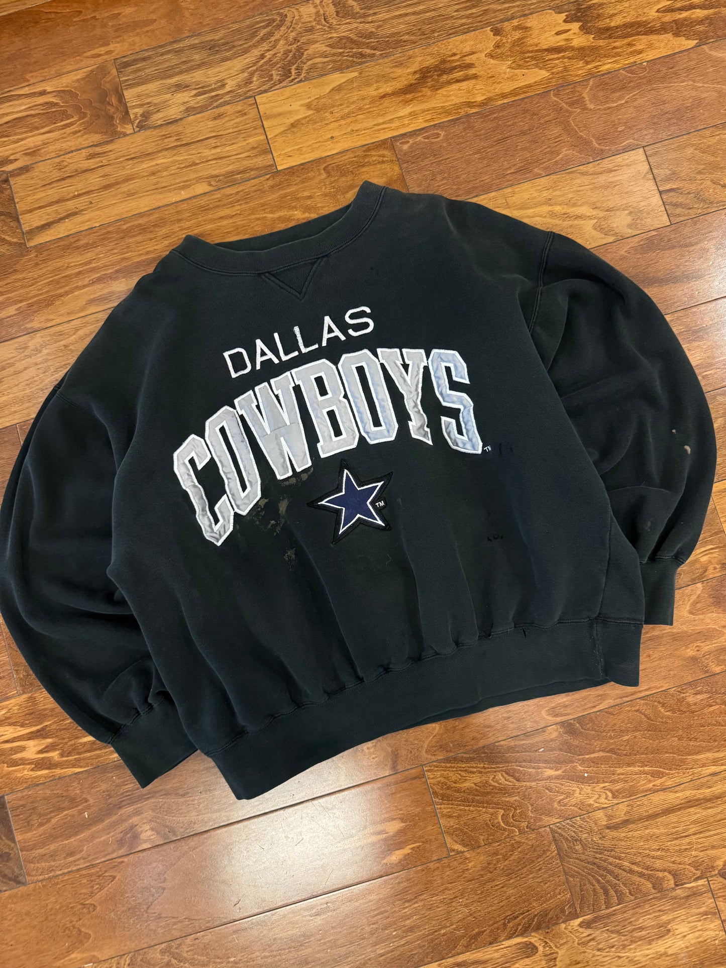 90s Dallas Cowboys Thrashed Logo Athletics Crewneck (XL)