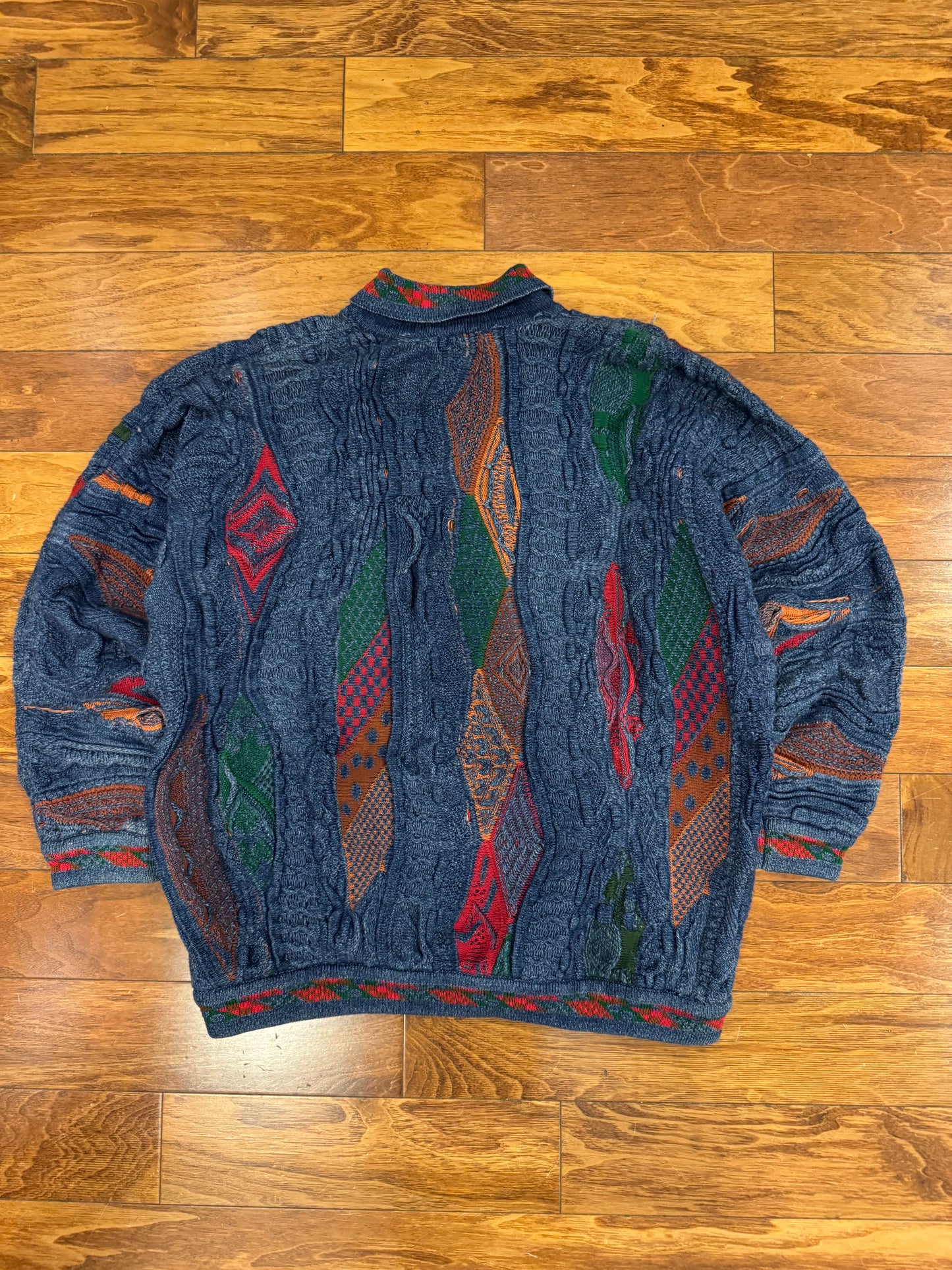 90s Coogi Blues Rare 3D Knit Sweater (M)