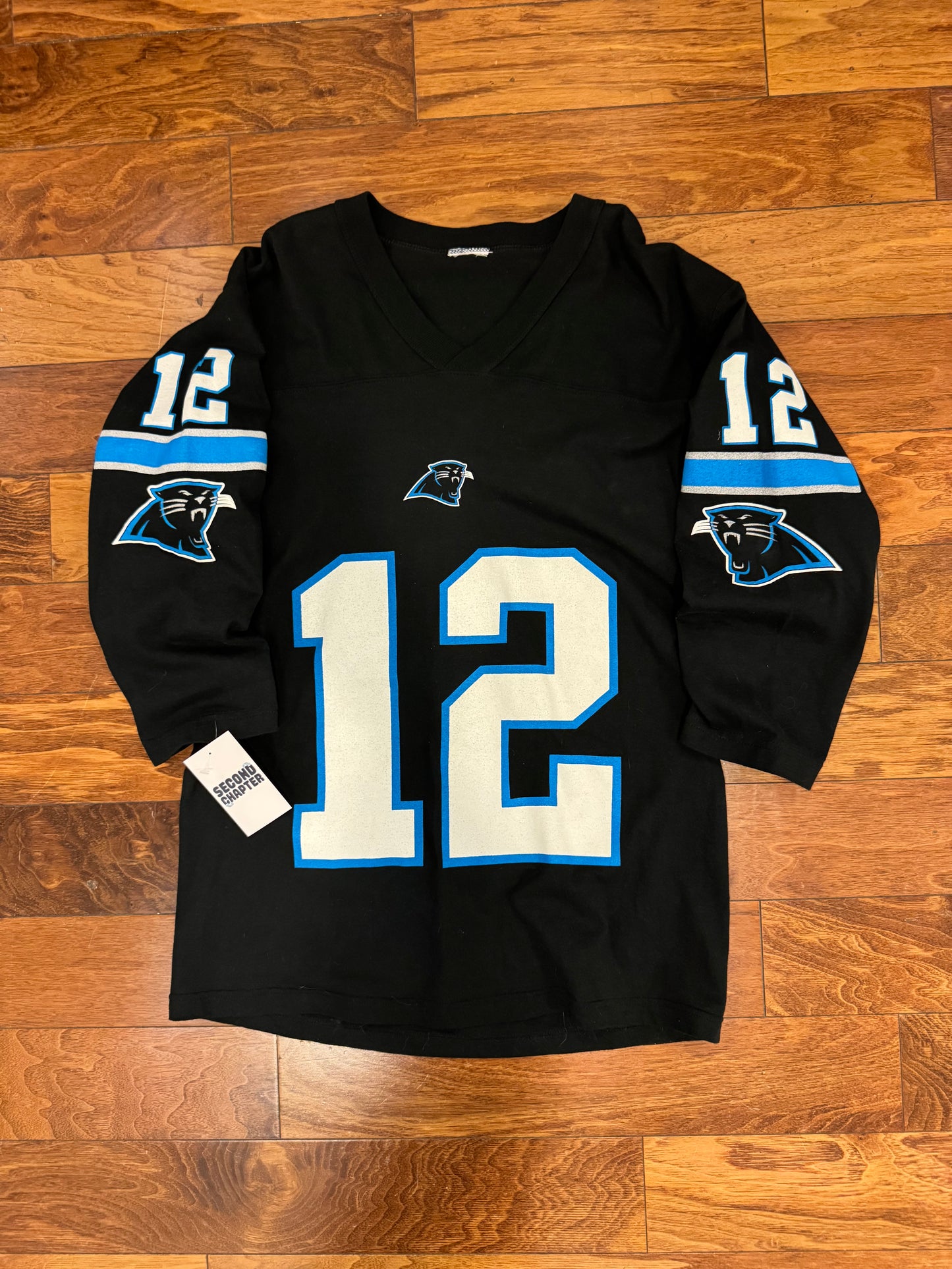 1997 Carolina Panthers Kerry Collins #12 Quarter Sleeve Shirt (L)