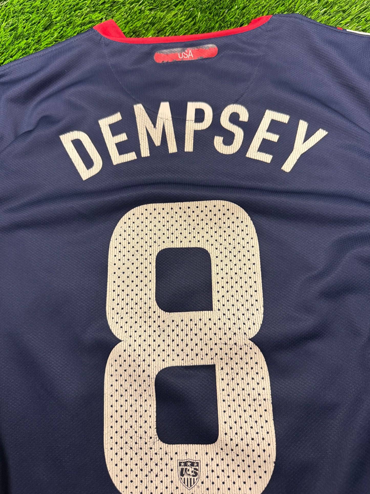 2010 USA Clint Dempsey #8 Vintage Nike World Cup Kit Jersey (L)