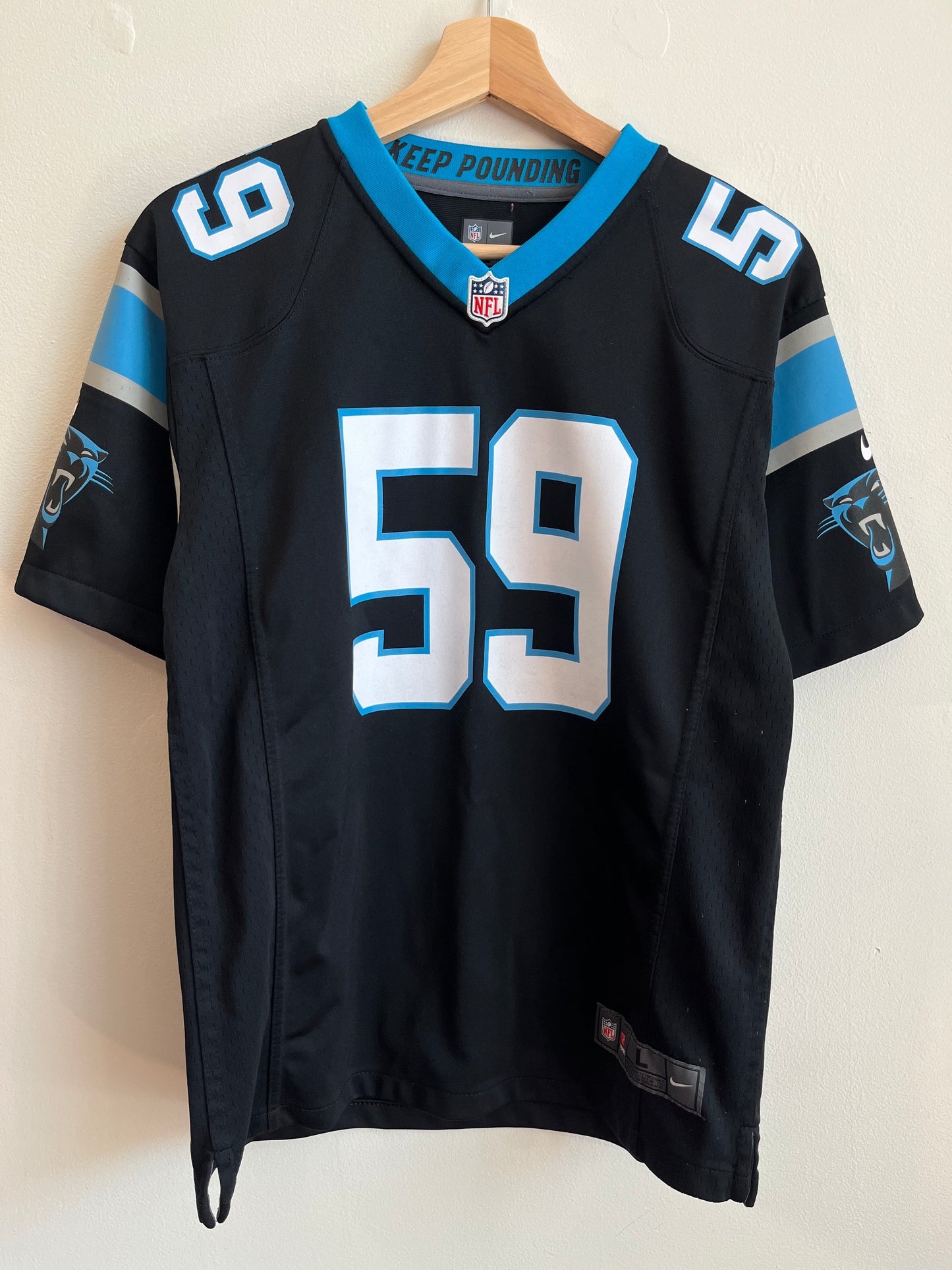 2015 Luke Kuechley Carolina Panthers Nike NFL Jersey (Youth L)