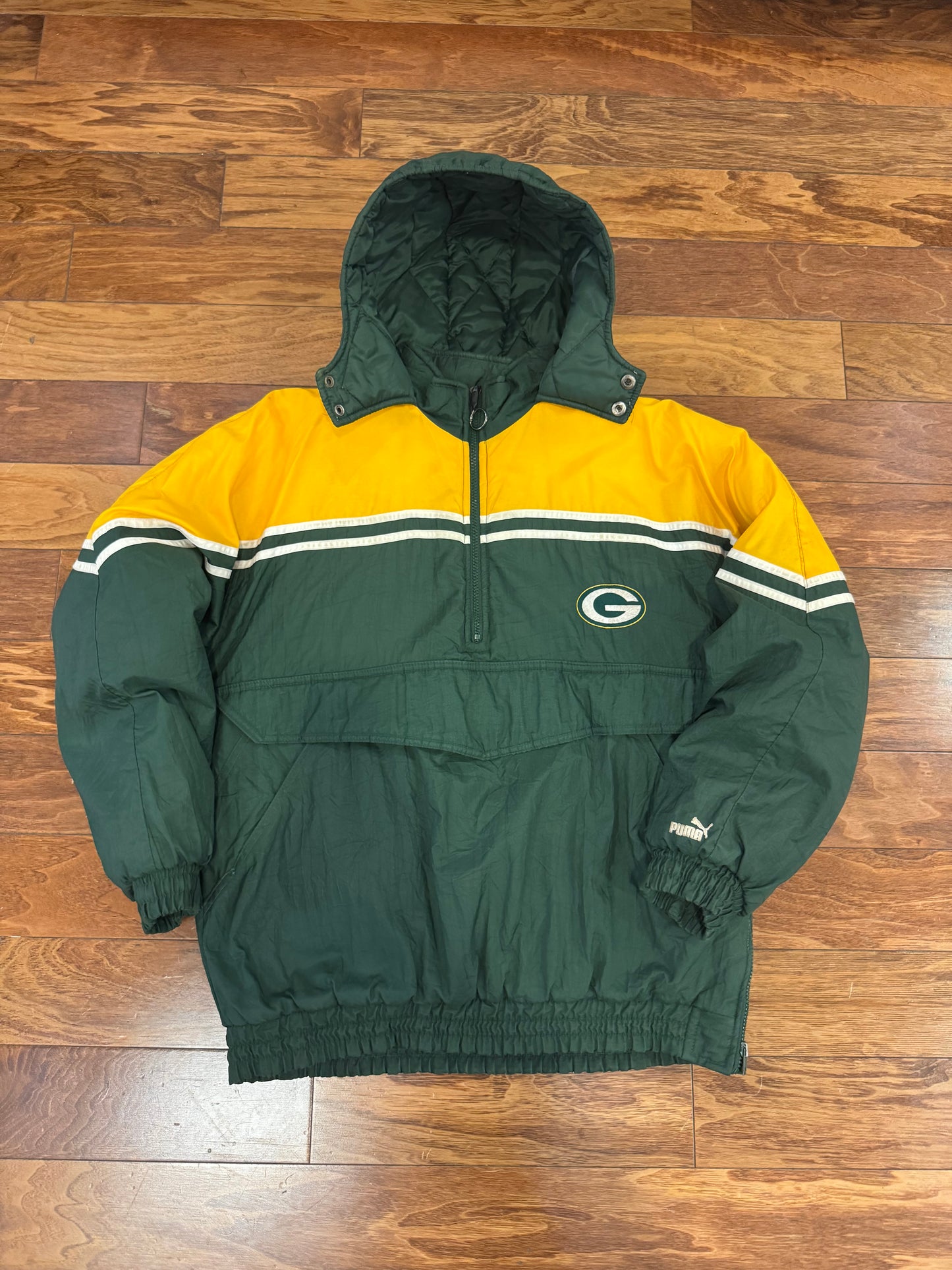90s Green Bay Packers Puma Puffer Jacket (Youth XL)