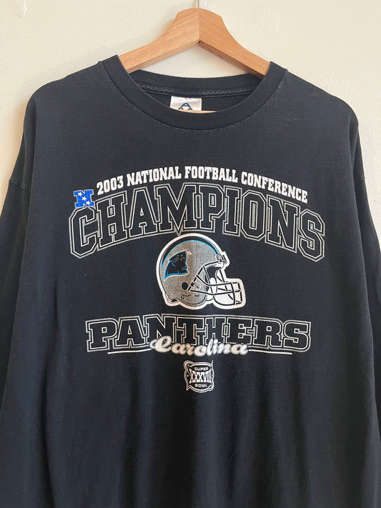 2003 Carolina Panthers AAA NFC Champions Black Long Sleeve (XL)