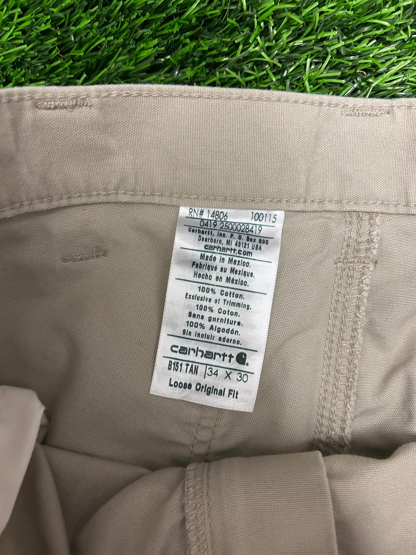 Carhartt Khaki Loose Fit Carpenter Pants (34 x 30)