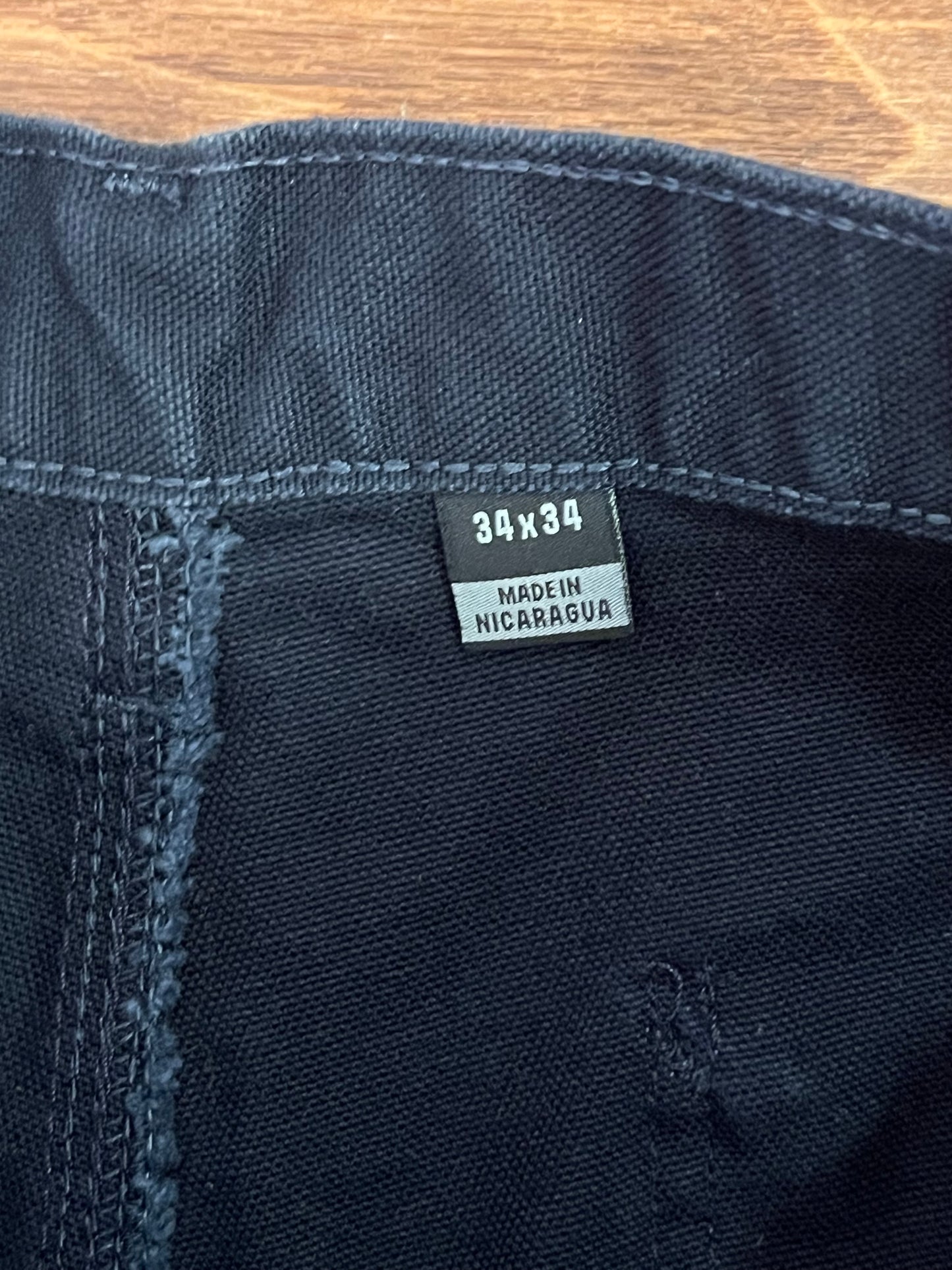 Carhartt Distressed Navy Carpenter Shorts (34)