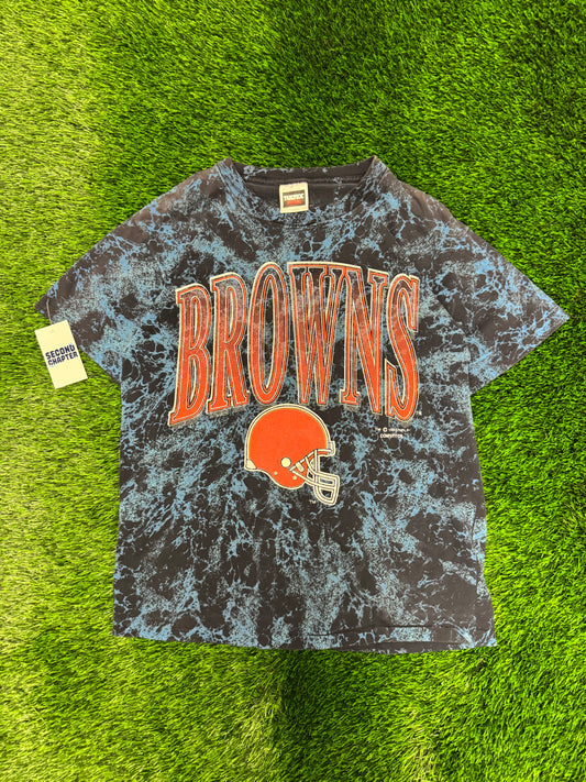 1992 Cleveland Browns Blue Acid Wash Tee (L)