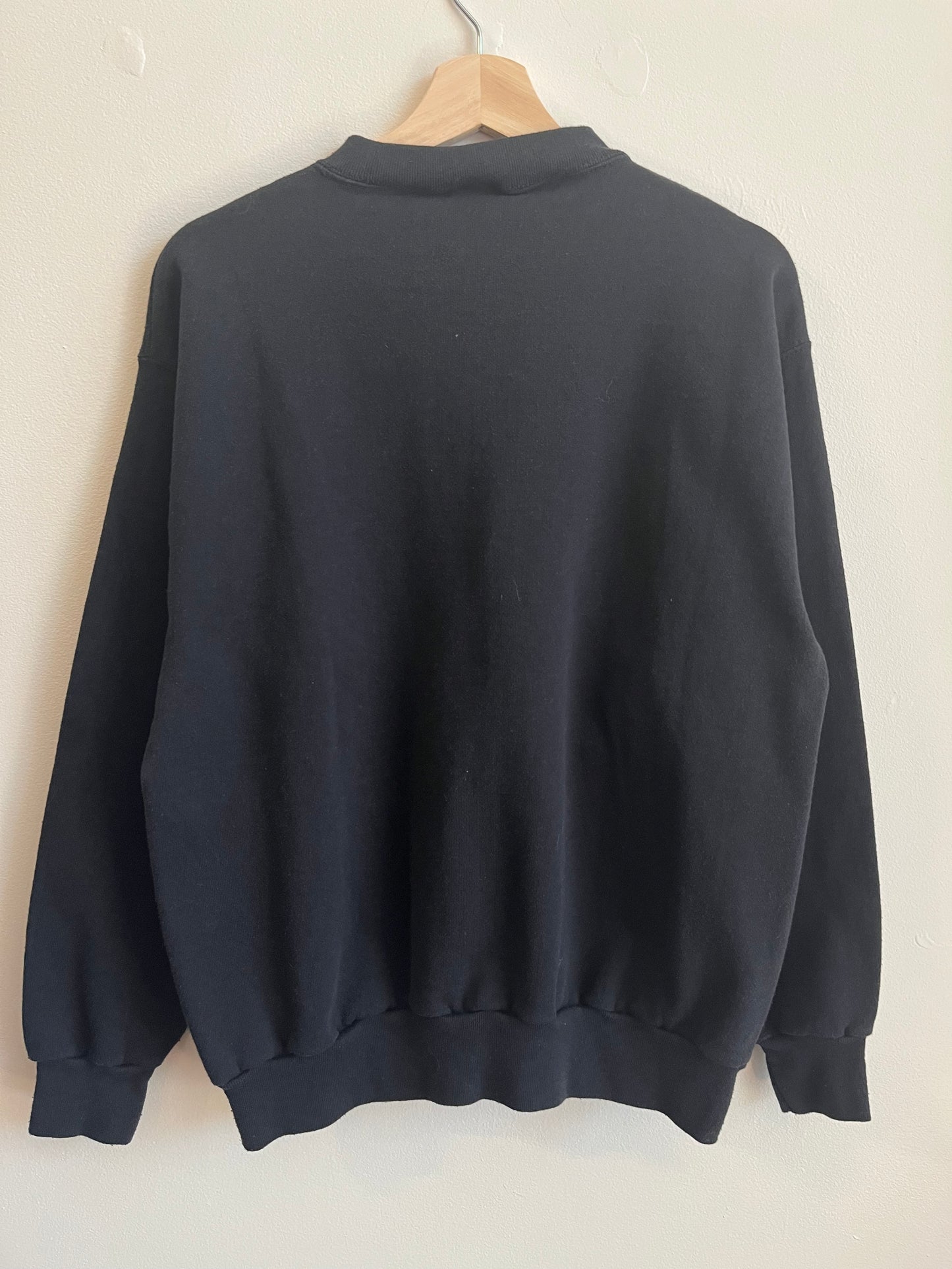 1993 Carolina Panthers Football Spell Out Black Crewneck (M)