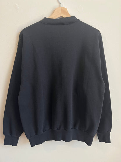 1993 Carolina Panthers Football Spell Out Black Crewneck (M)