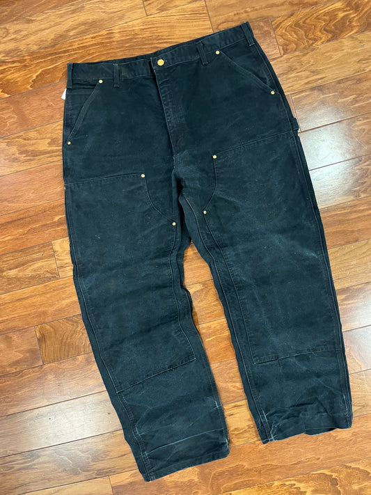 2005 Carhartt Black Double Knee Pants (40 x 30)