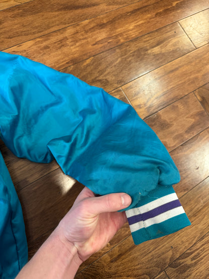 80s Charlotte Hornets Chalk Line Satin Jacket (L)