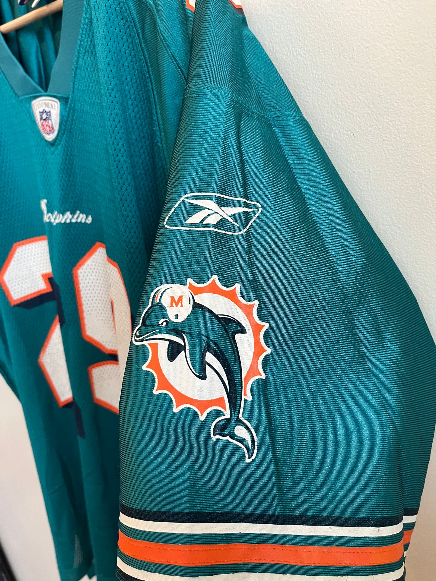 00s Miami Dolphins Sam Madison Teal Reebok NFL Jersey (XL)
