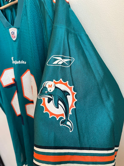 00s Miami Dolphins Sam Madison Teal Reebok NFL Jersey (XL)