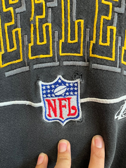 90s Distressed Pittsburgh Steelers Logo Athletic Crewneck (L)