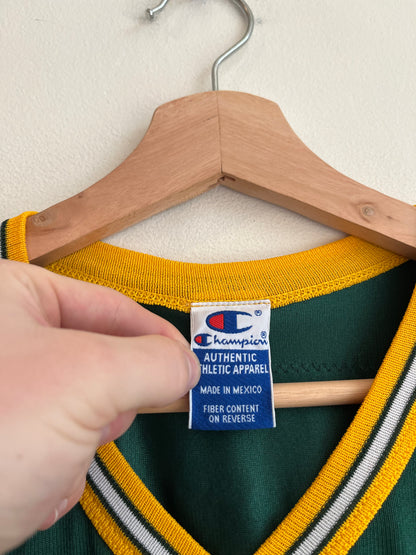 90s Green Bay Packers Brett Favre Cracked Reebok Jersey (M)