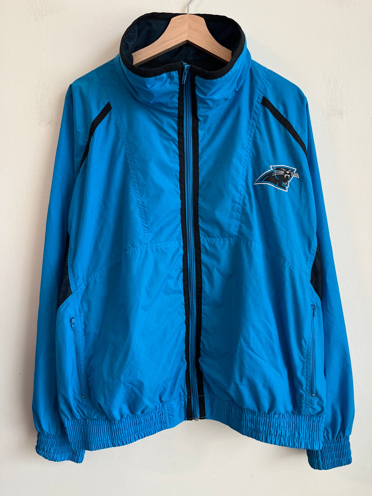 90s Carolina Panthers Electric Blue Logo 7 Windbreaker (XL)