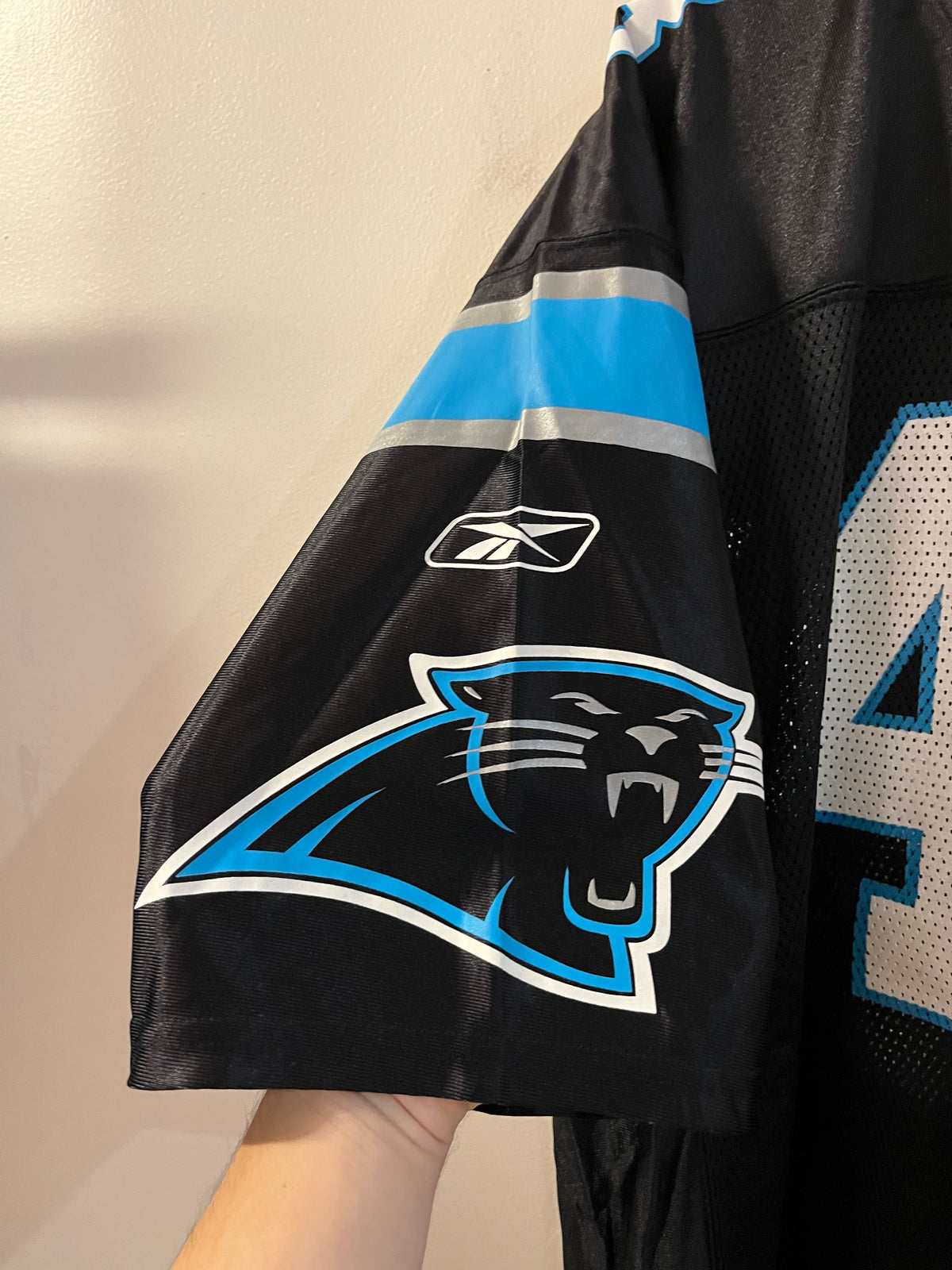 00s Carolina Panthers Stephen Davis Reebok Black Jersey (XL)