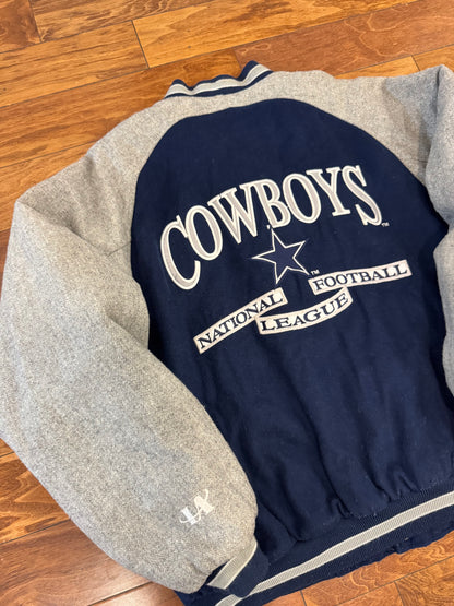 90s Dallas Cowboys Logo Athletic Two Tone Varsity Jacket (XL)