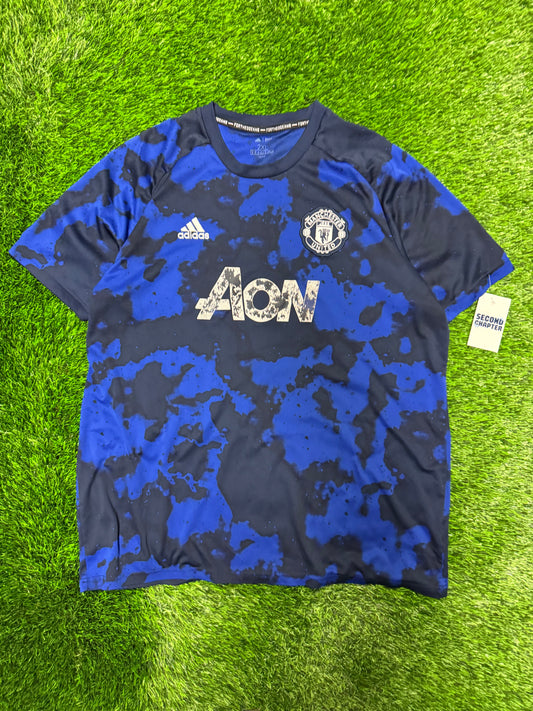 Manchester United Parley Training Jersey Adidas Blue AON Jersey 2019-20 Kit (XXL)