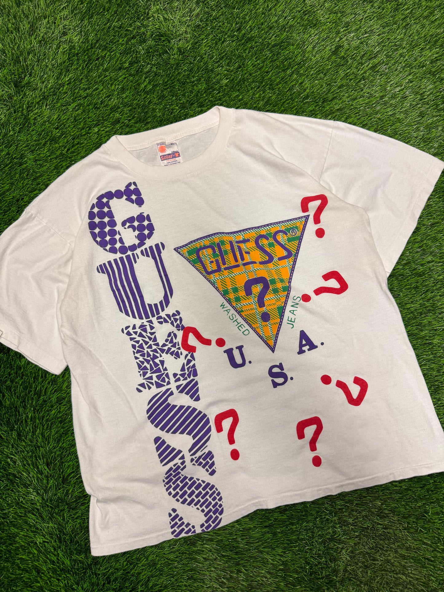 90s Guess Jeans Vintage Boot Big Graphic Tee (XL)