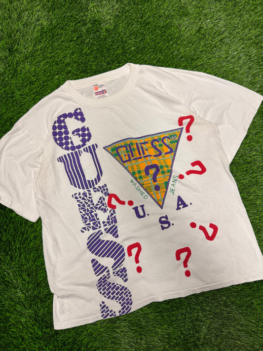90s Guess Jeans Vintage Boot Big Graphic Tee (XL)