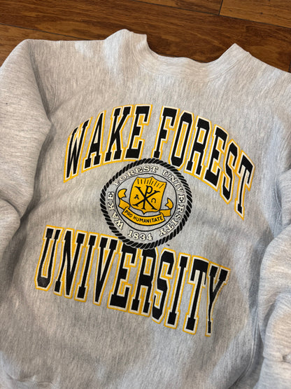 90s Wake Forest University Reverse Weave Vintage Crewneck (L)