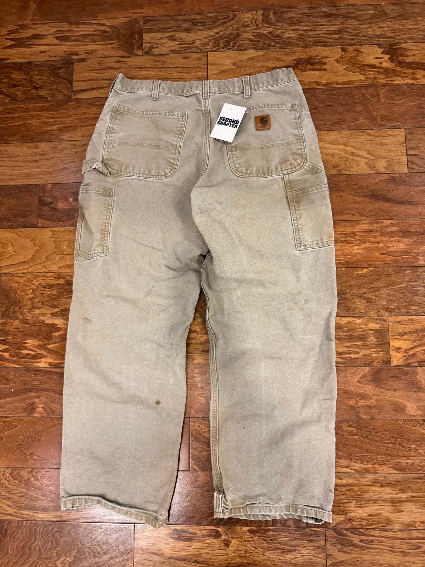 2014 Carhartt Tan Stained Carpenter Pants (34 x 30)