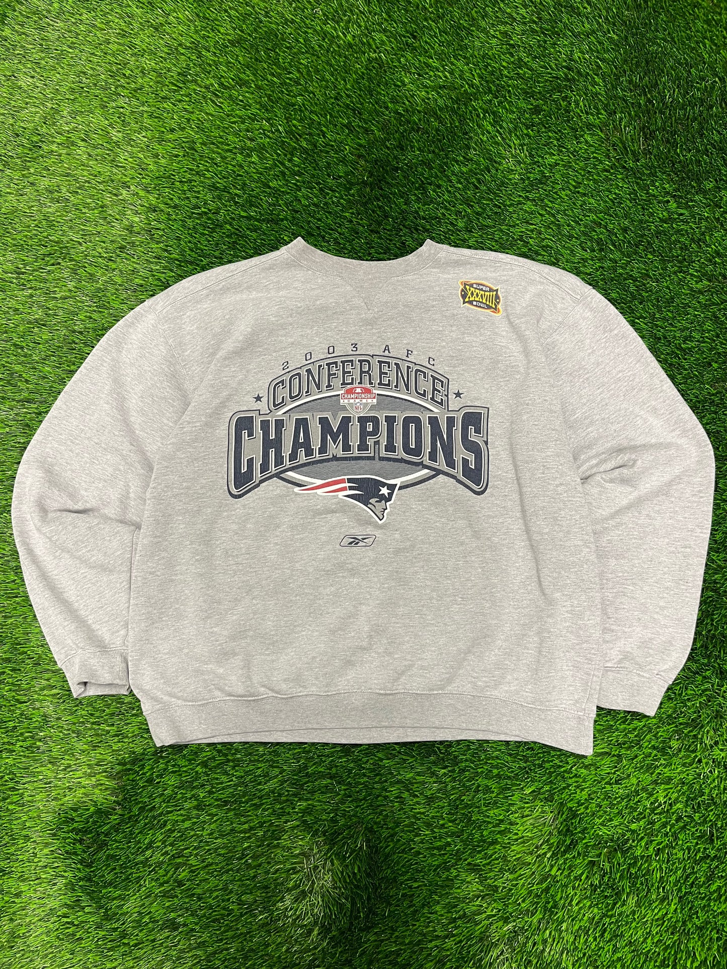 2003 New England Patriots AFC Conference Champions Crewneck (L)