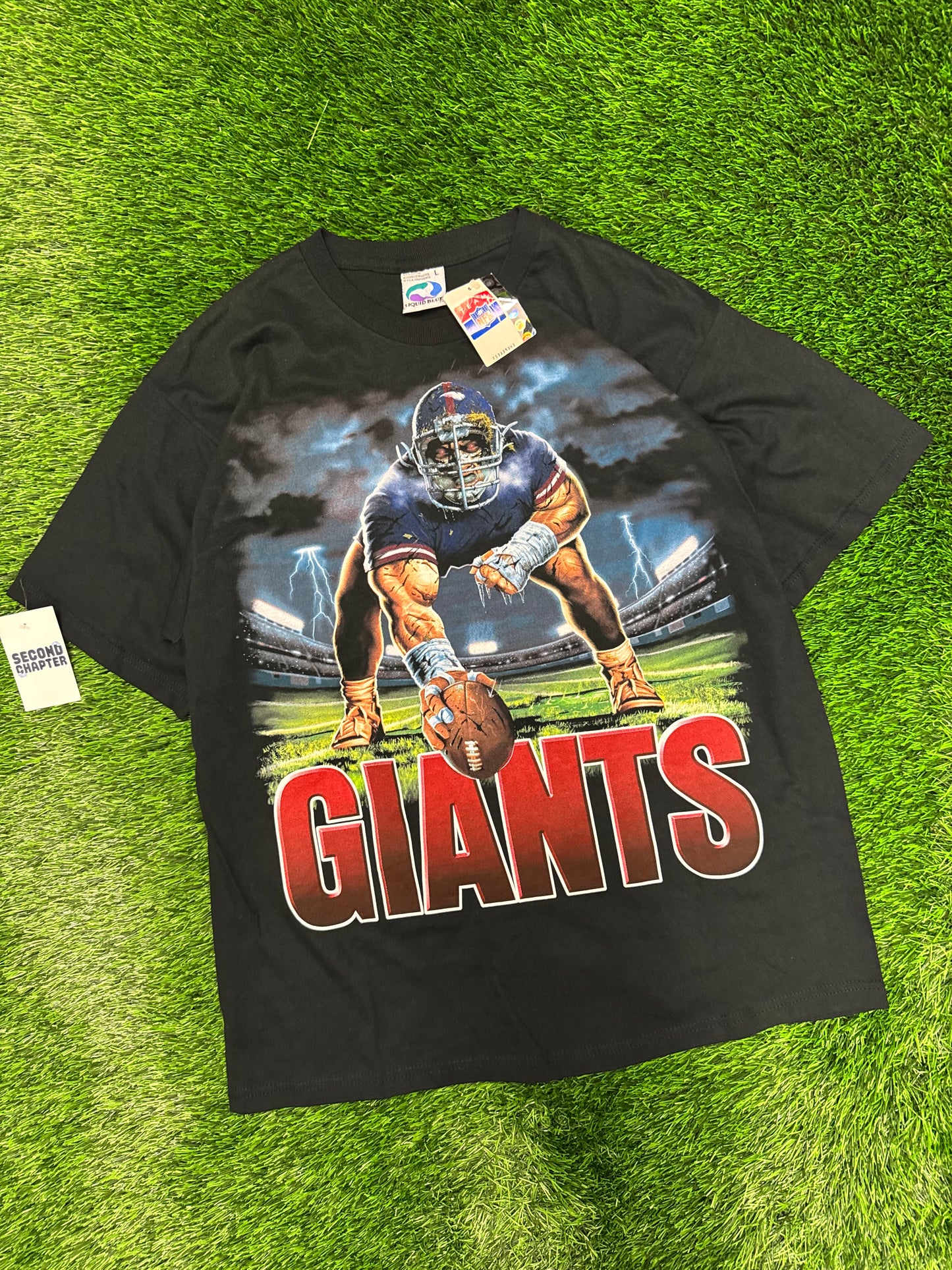 Vintage NY Giants Liquid Blue Center Deadstock Tee (L)