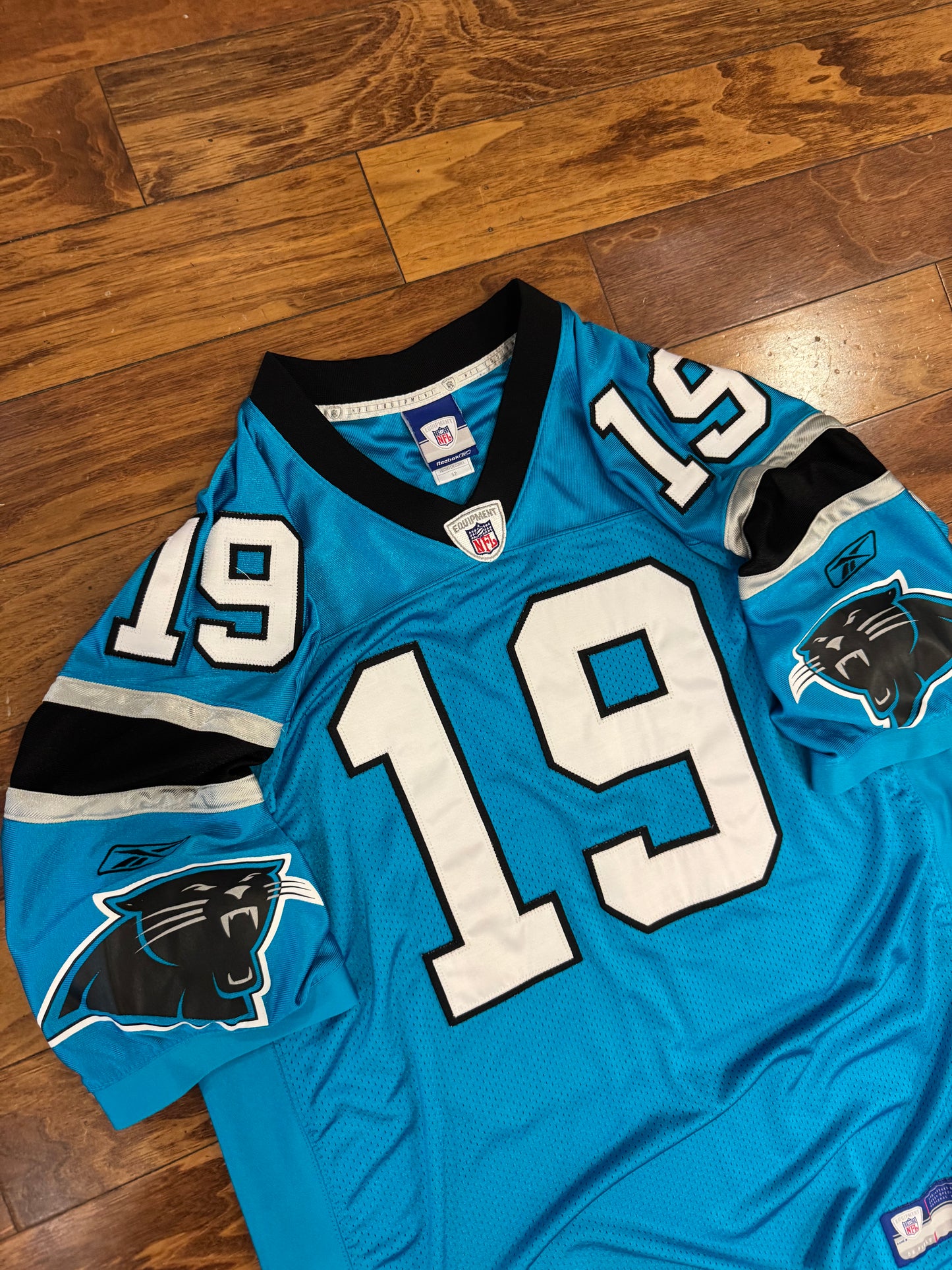 00s Carolina Panthers Stitched Keyshawn Johnson NFL Reebok Jersey (XL)