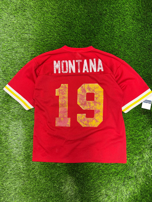 90s Kansas City Chiefs Joe Montana #19 Logo 7 Jersey (M)