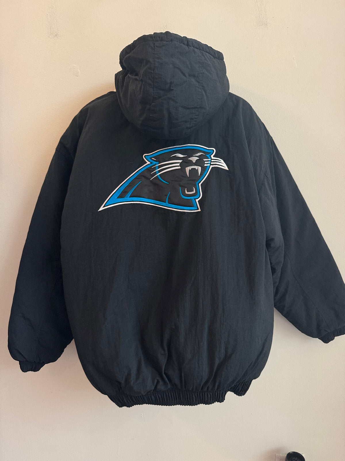 90s Carolina Panthers Black Starter Puffier Jacket (M)